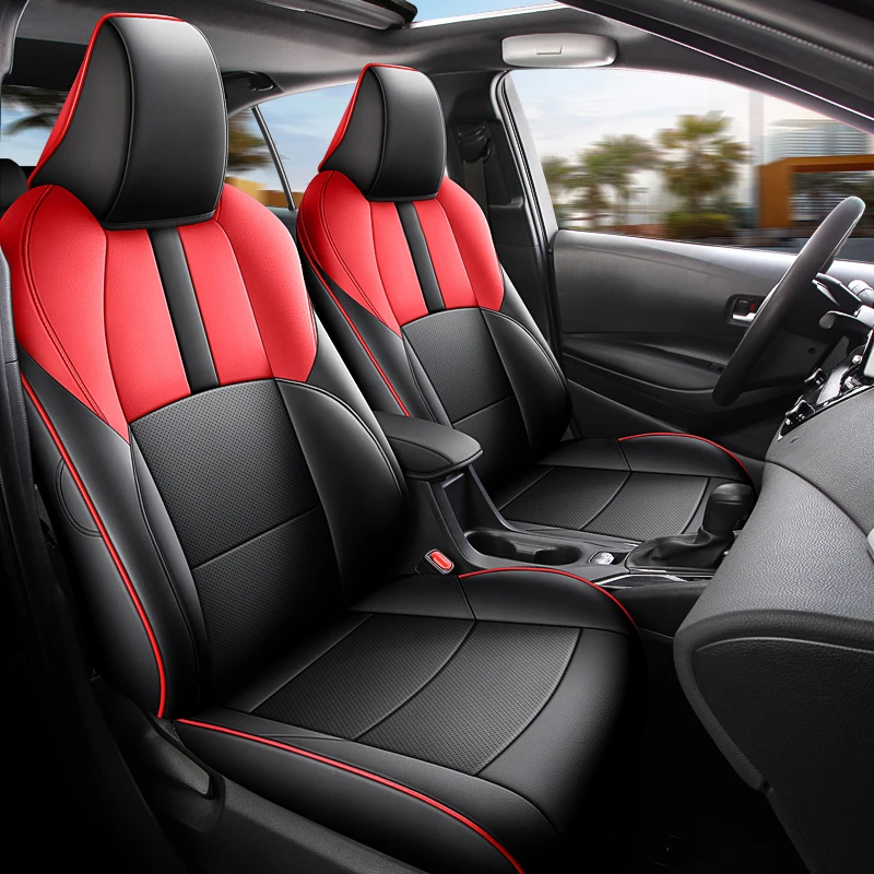 For Toyota Corolla SE XSE Sedan 2019 2020 2021 2022 2023 2024 Full Set Artificial Leather Seat Cover Full Coverage Interior