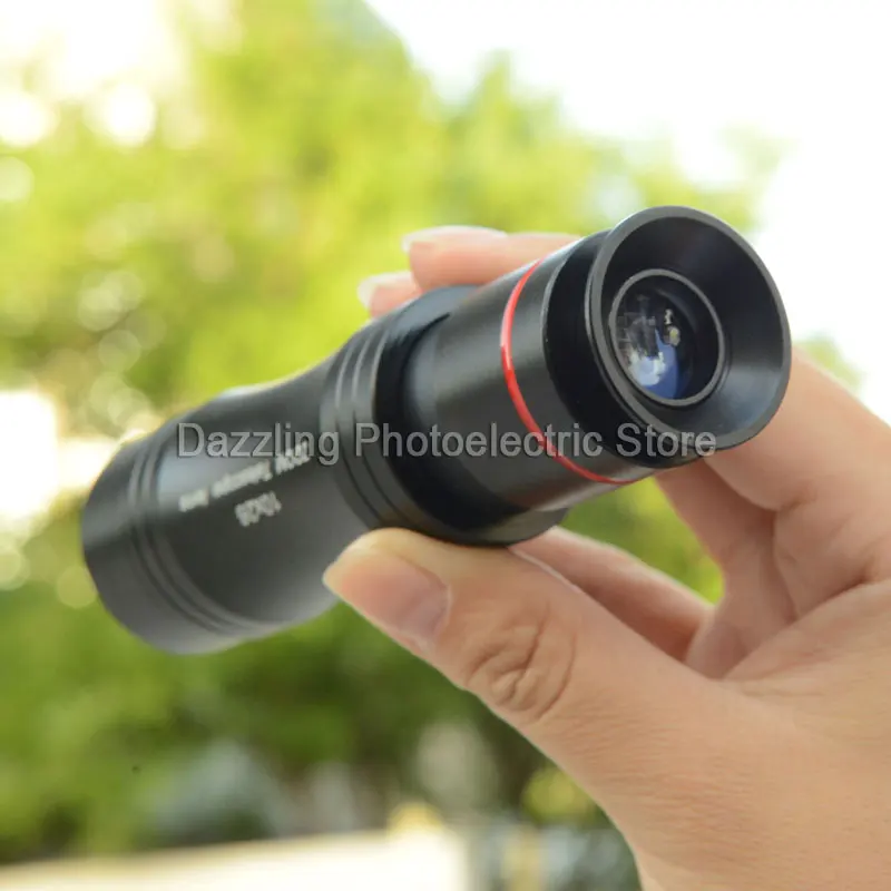 Monocular telescope 10 × 26 mobile telephoto lens with adjustable focus of 0.3m to infinity optical glass concert telescope