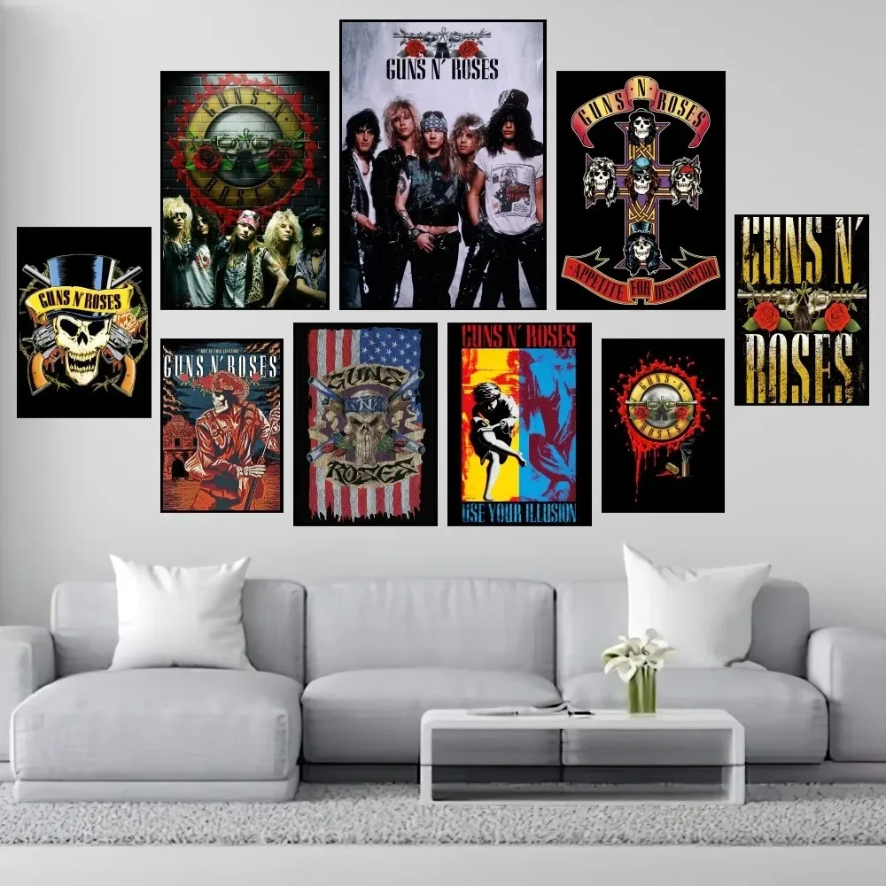 Rock Band Guns N Roses Poster Prints Wall Painting Bedroom Living Room Decoration Office Canvas Painting