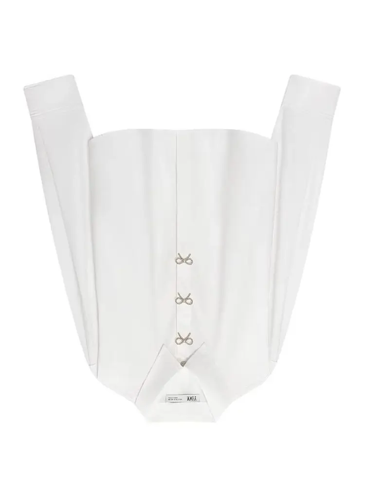 

HH женская мода универсальные ювелирные изделия пуговицы украшенные поплиновыми лацканами блузка топ женская простая уличная повседневная рубашка с длинным рукавом