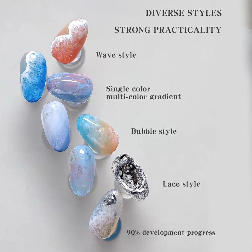 Vendeeni, 10 colores/juego, efecto de onda de mar, acuarela, flor, esmalte de uñas en Gel, pintura de tinta LED UV, manicura, esmalte de uñas sin TPO/HEMA