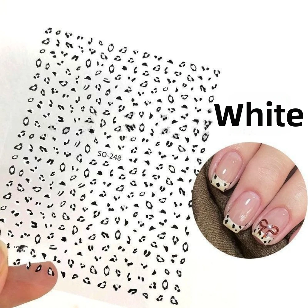 Brown Black Pink Colors Leopard Print Nail Stickers Self-Adhesive Caramel Colorway Self-Adhesive Nail Sliders Easy To Apply
