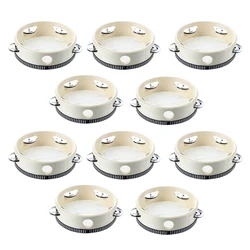 10 Pcs 6 Inch Musical Tambourine Tamborine Drum Round Percussion Gift For KTV Party