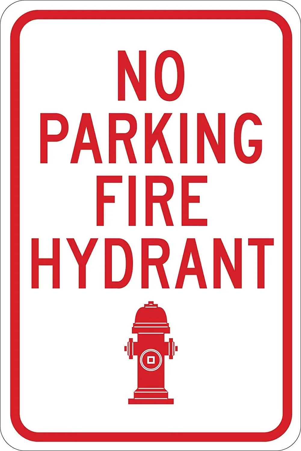 DAOLEG No Parking Fire Hydrant Street Signs Road Yard Warning Decor Notice Sign 8x12 Inch