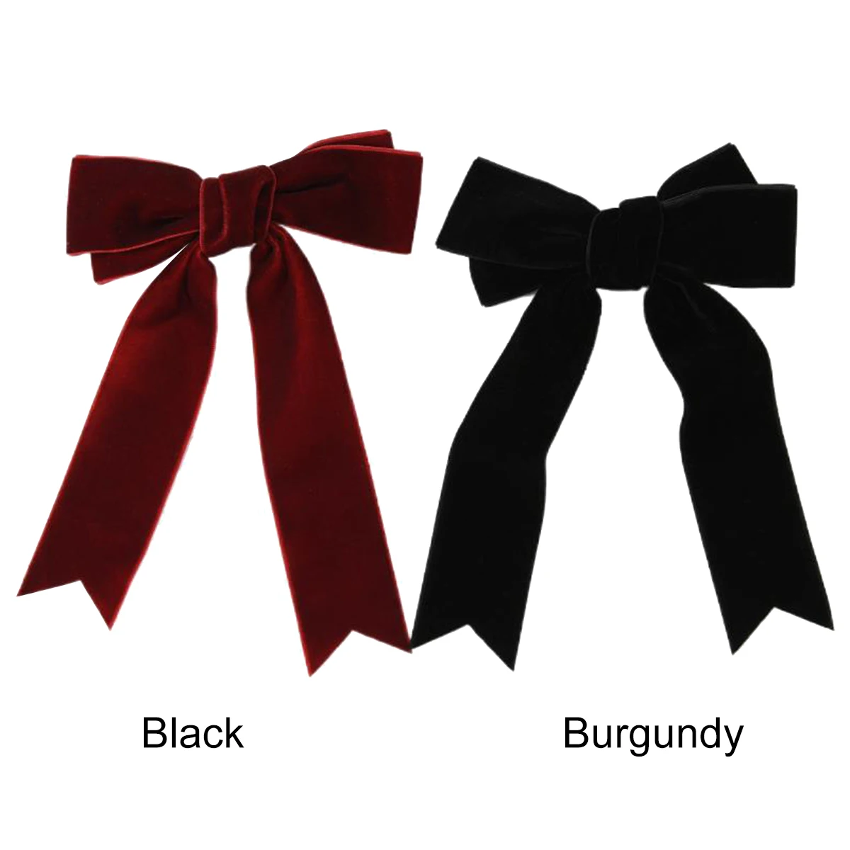 Fashion Hair Clip Girls Black Red Big Velvet Bow For Women Vintage Wedding Long Ribbon Korean Hair Pin Barrette Hair Accessories