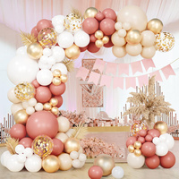 Retro Pink White Gold Balloons Garland Arch Kit Birthday Party Decoration Kids Baby Shower Wedding Party Supplies Letax Ballons