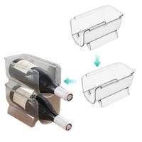 Wine Rack Holder Acrylic Transparent Wine Rack Storage Organizer Stackable Beer Holder Refrigerator Standing Bottle Wine Rack