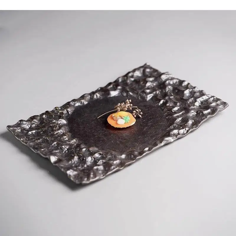 Ceramic Dinner Plate Irregular Texture Flat Steak Dessert Plates Snack Pasta Home Tableware
