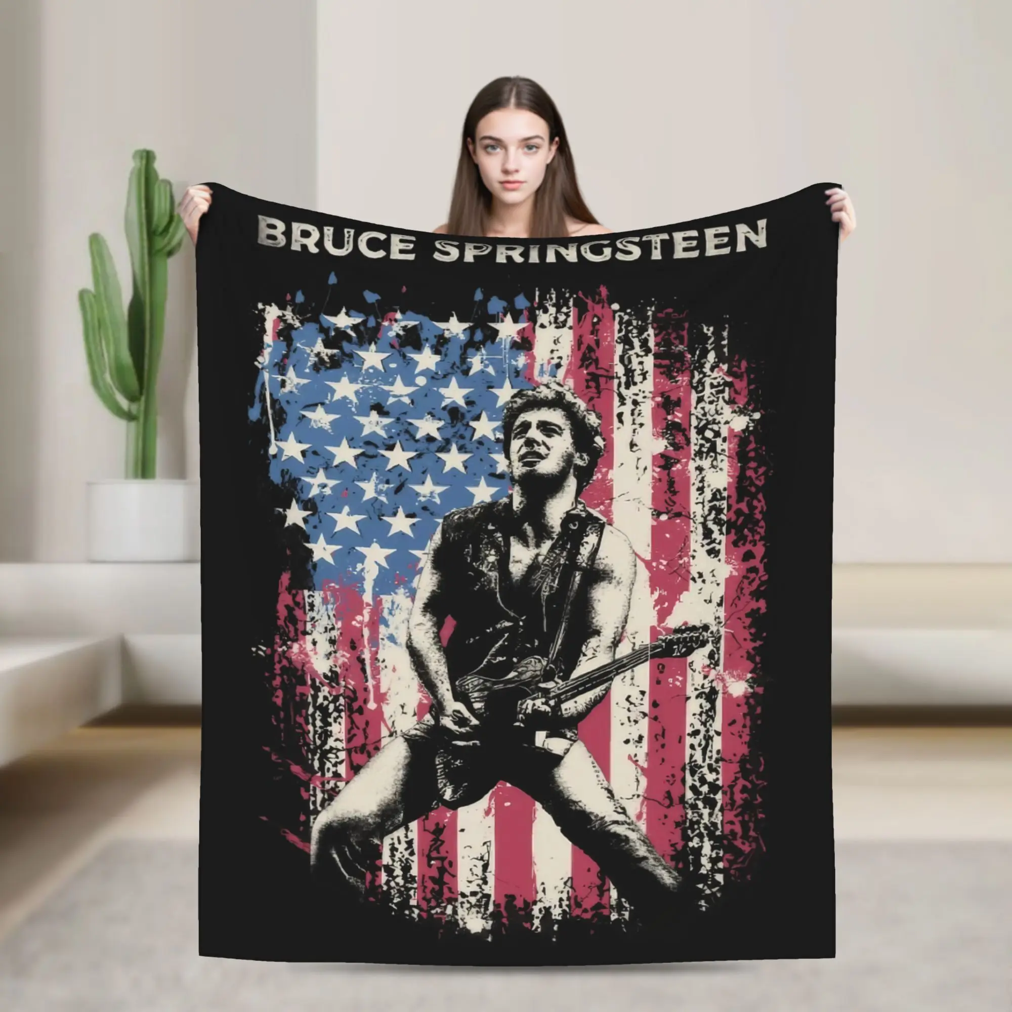 Bruce The E Street Band Springsteen Thunder Road Blankets Fuzzy Funny Soft Throw Blanket for Chair Covering Sofa Spring Autumn