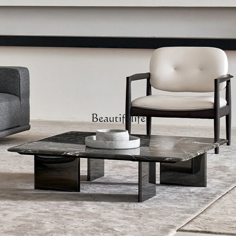 

5Italian minimalist natural luxury stone coffee table square marble coffee table
