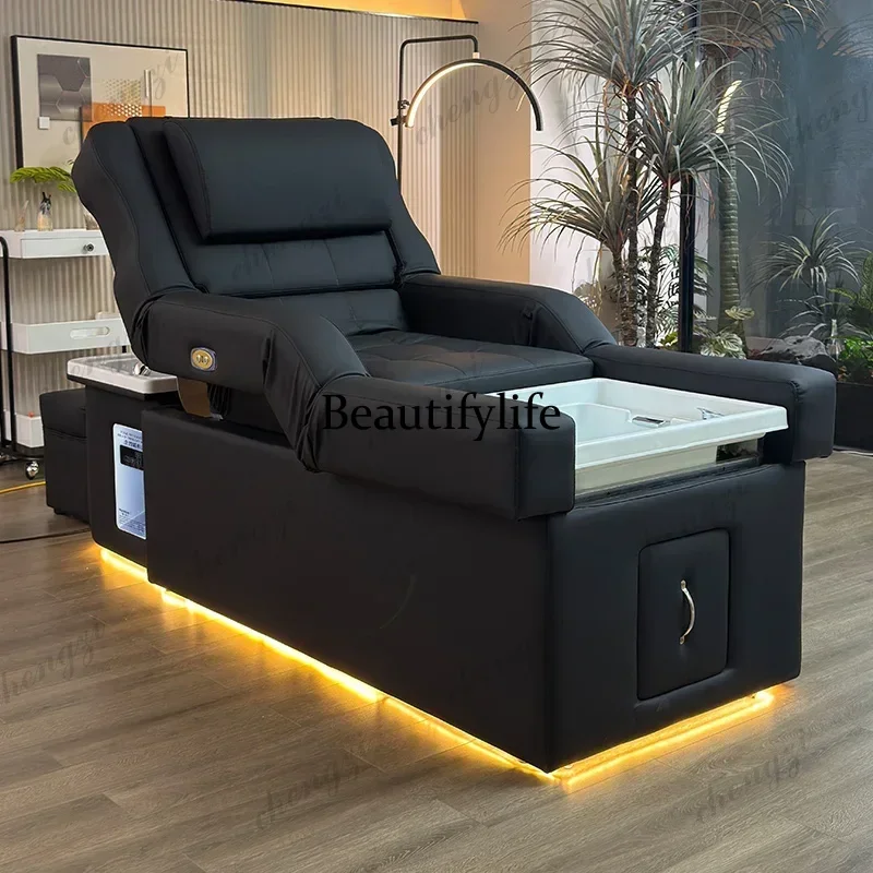 Electric back lift hair treatment shampoo bed foot massage beauty SPA integrated bed ear picking foot massage sofa