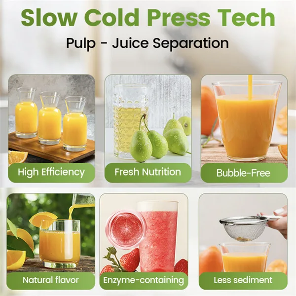 Automatic pulp separation juicer for soft/hard fruit and vegetable juices