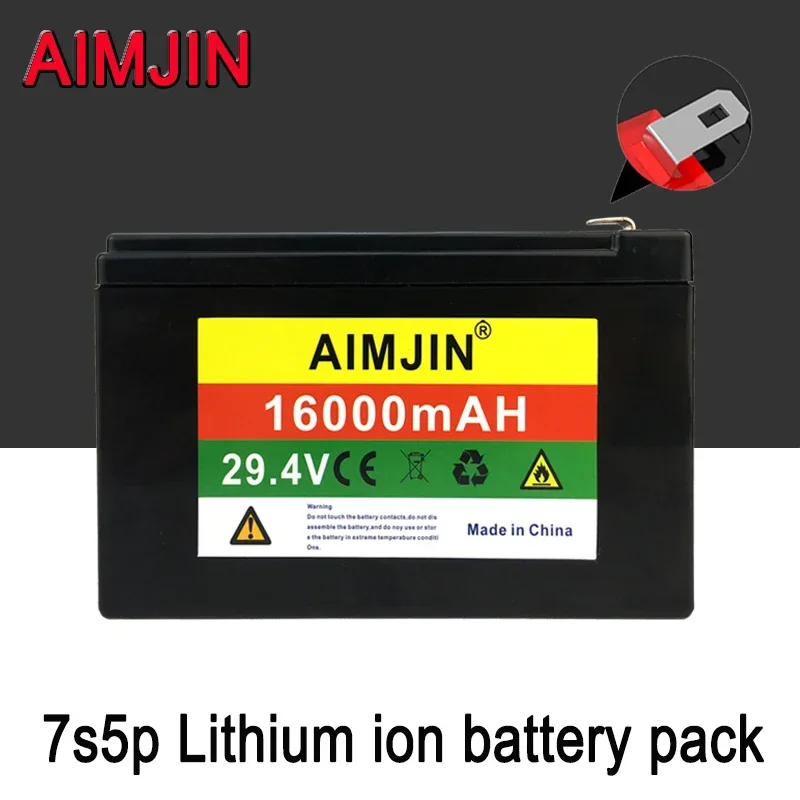 

7S5P 24v 16ah battery pack 15A BMS 250w 29.4V 16000mAh battery pack for wheelchair motor electric power