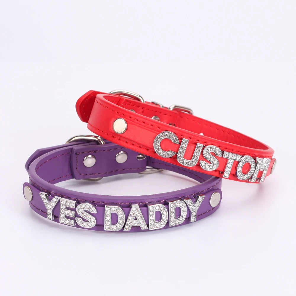 Personalisierte Namens-Choker-Halsketten für Frauen, sexy personalisierte PU-Leder-Halskette für Männer mit individuellen Buchstaben und Zahlen – Detail 3