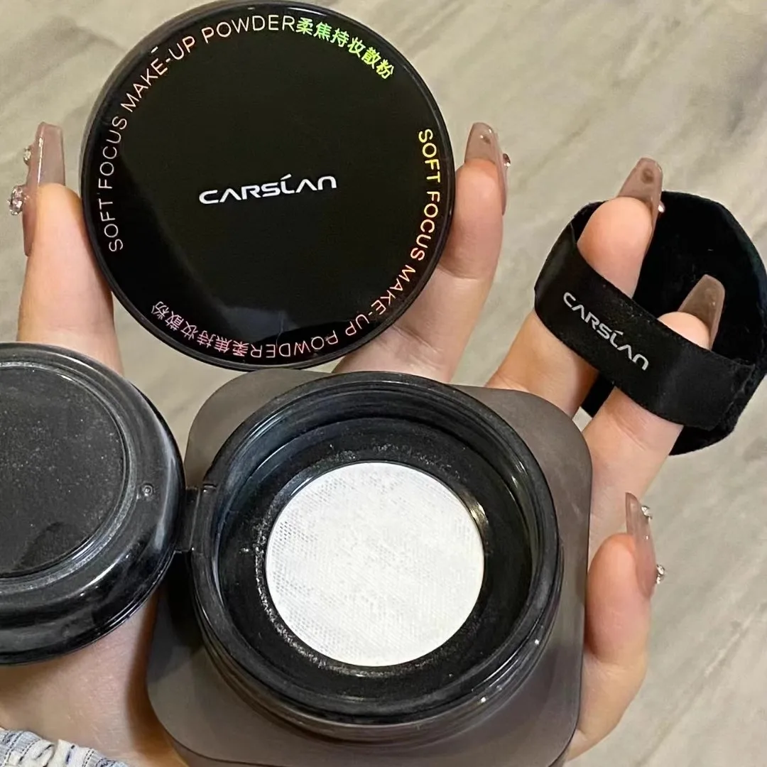 CARSLAN nero magnetico traslucido sciolto impostazione polvere impermeabile a lunga durata opaco controllo dell\'olio cosmetici trucco bellezza rara