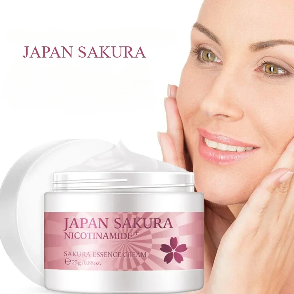 Crema de nicotinamida japonesa SAKURA para el rostro, crema hidratante para cubrir arrugas, suero, crema facial de vitamina C, cuidado de la piel