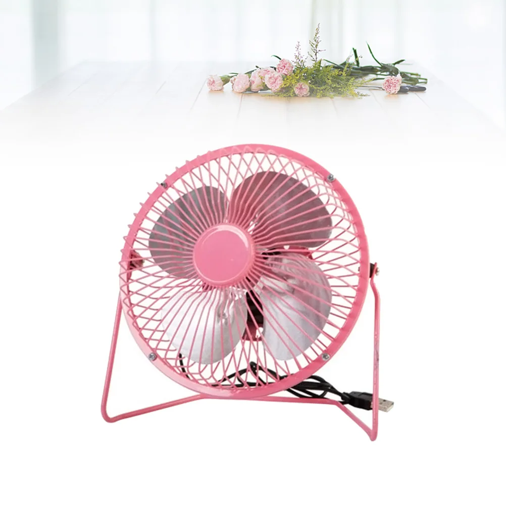 

4 '' Mini Electric Fan Floor Quiet Table for Home USB Desktop Portable Pink Office