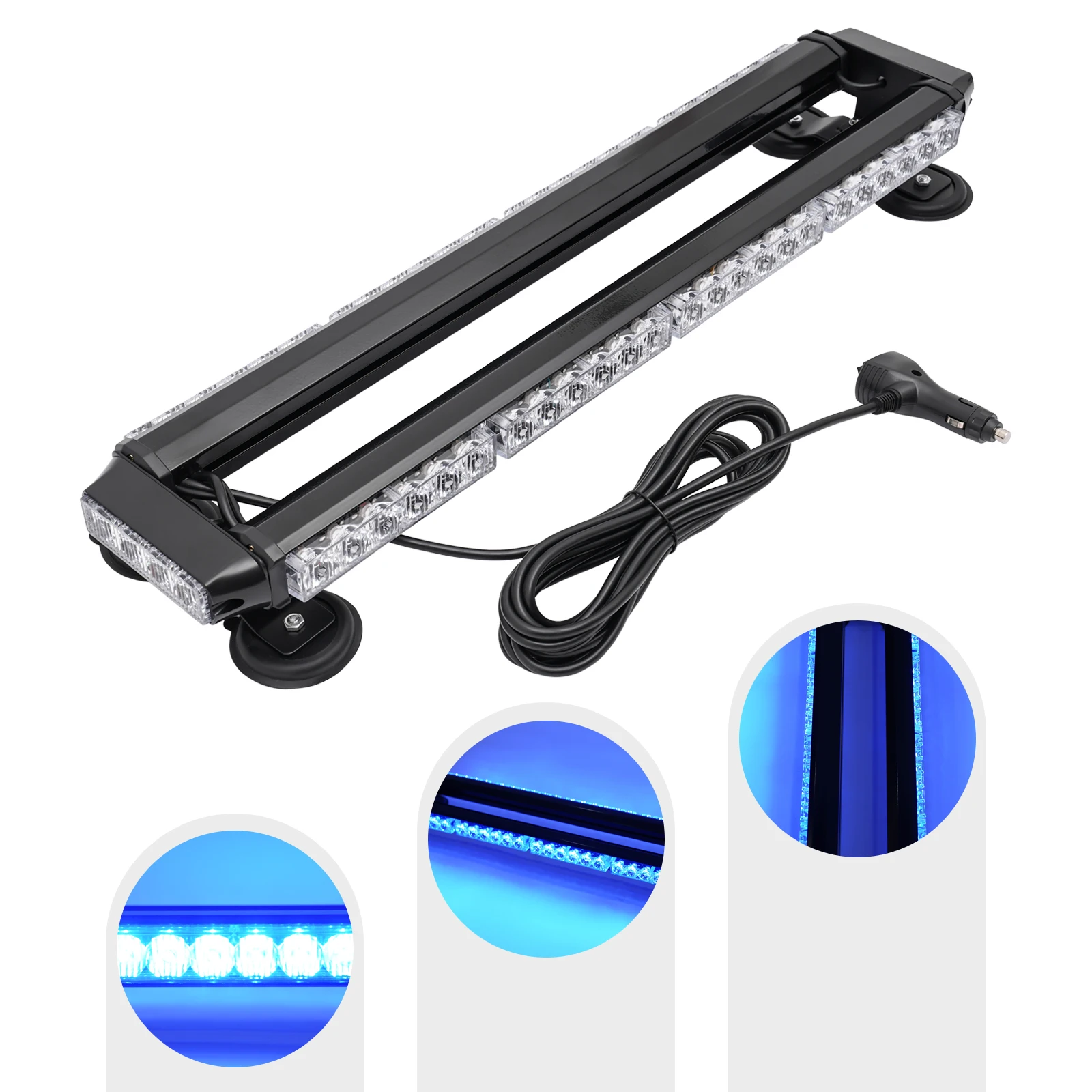 

Светодиодная стробоскопическая панель 56 Вт, 16000 лм, дневные ходовые огни, 7 режимов вспышки с магнитной присоской, IP65, водонепроницаемость для любой погоды