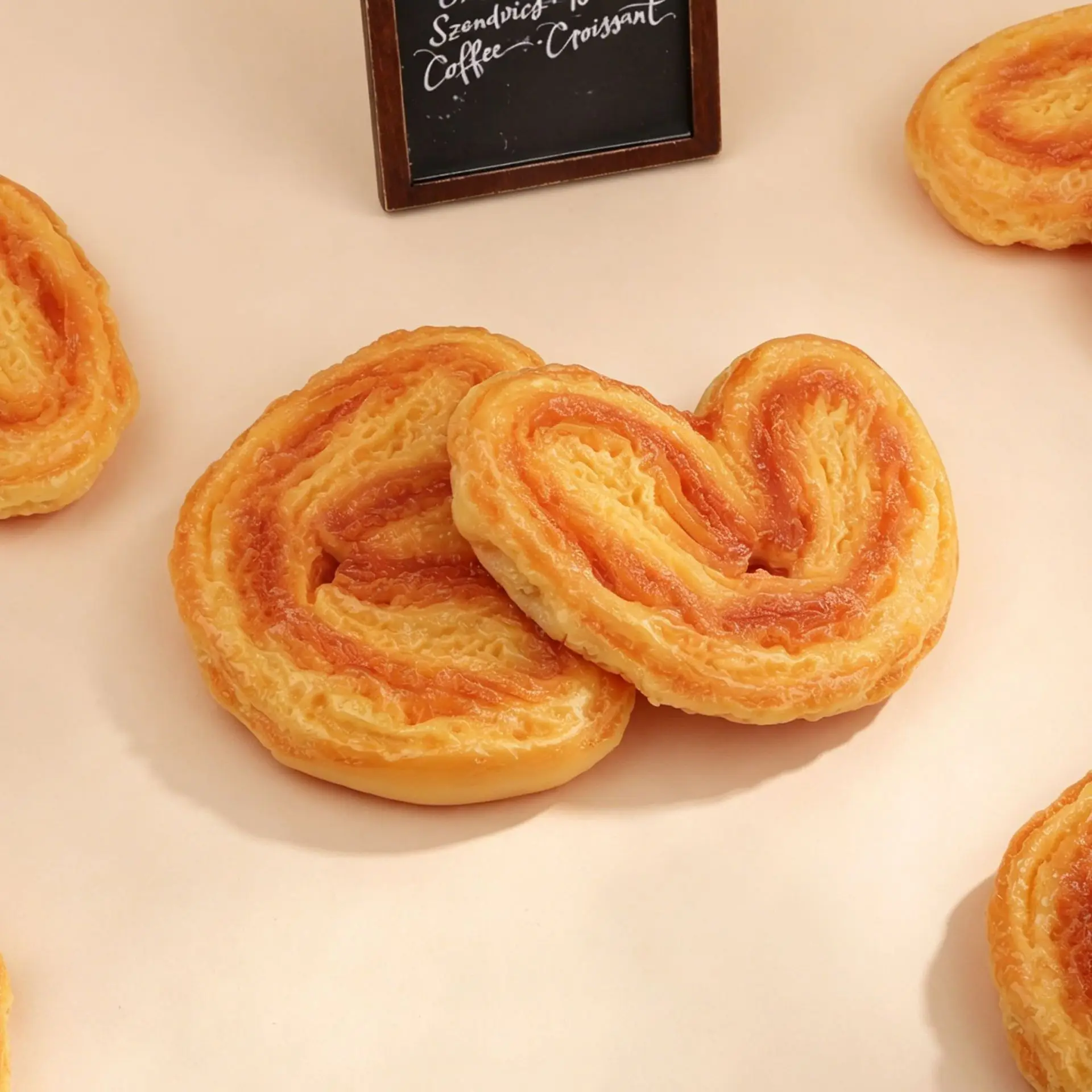 Mini Cookie Palmier Butterfly Cookie Food Model Resin Miniature Pastry Food DIY Bakery Accessory Desktop Decoration Craft