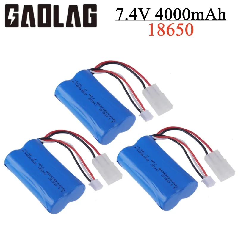 7.4 V 3500mAH 25C batteria agli ioni di litio con Tamiya Plug 2S per telecomando elicottero auto serbatoio barca giocattolo 7.4 V 18650 giocattolo