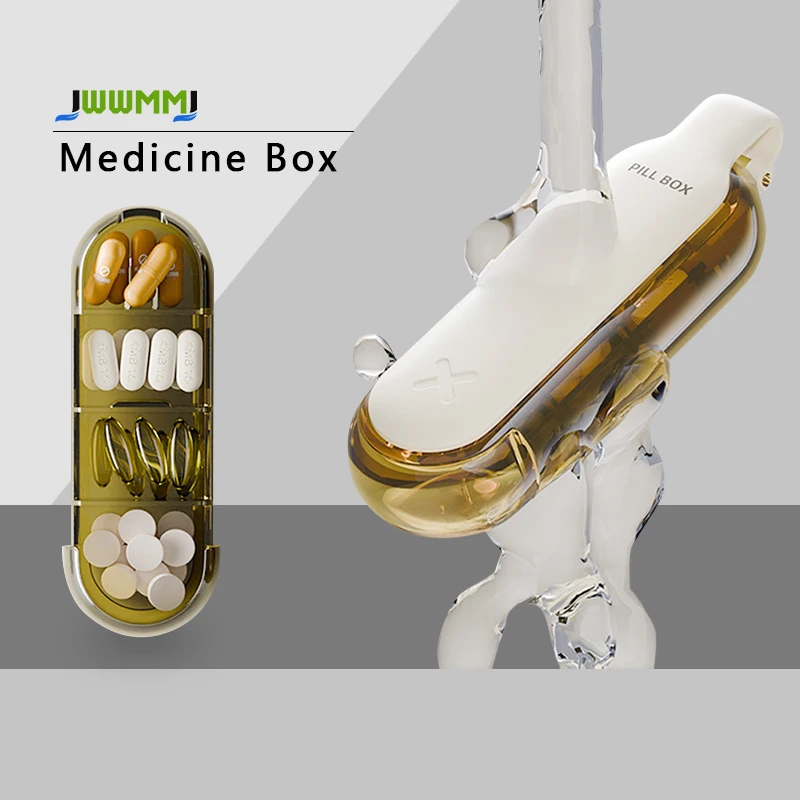 

1pcs Portable Pill Organizer 4 Compartments - Daily Travel Pill Case Waterproof, Pill Box for Purse, Compact Travel Medicine
