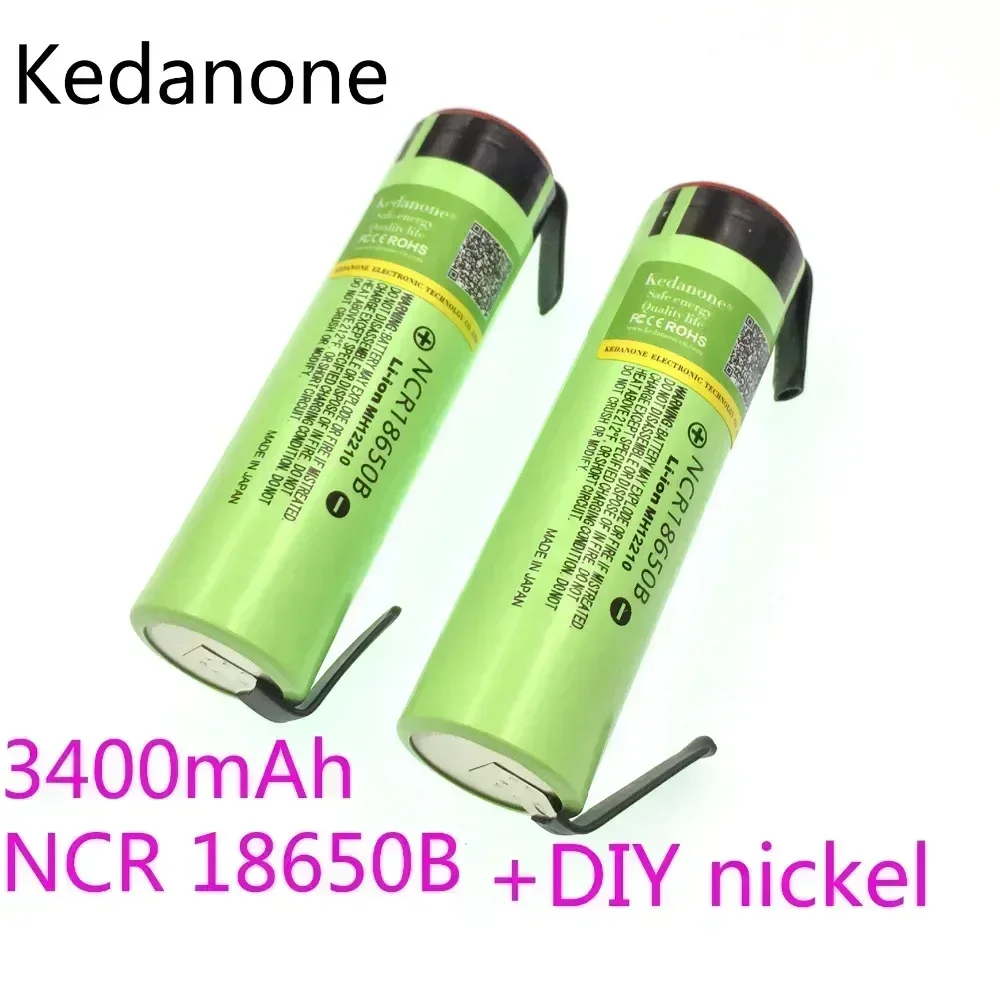 NEW  original NCR18650B 3.7V 3400mAh 18650 rechargeable lithium battery is suitable for Panasonic flashlight + DIY nickel film