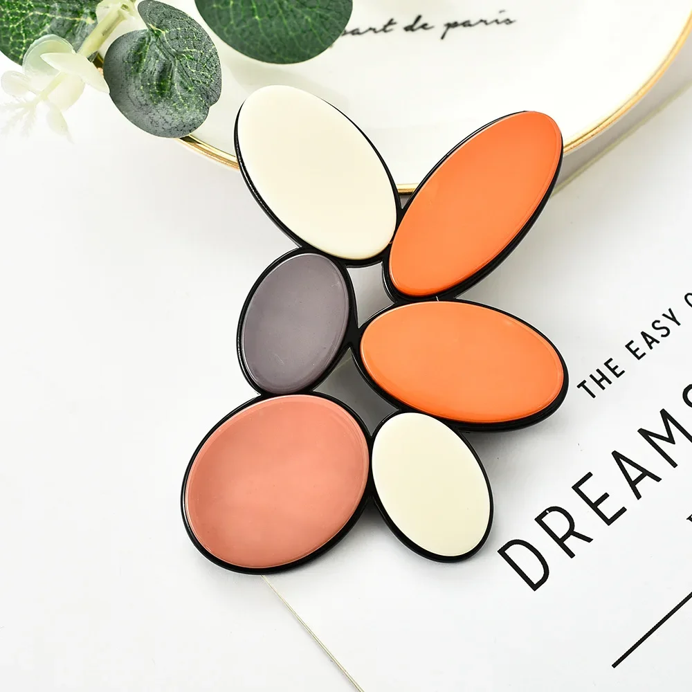 Blucome Newest Acrylic Colorful Flower Brooch for Women Girls Shirt Hat Bag Hijab Pins Wedding Party Corsage Holiday Gifts