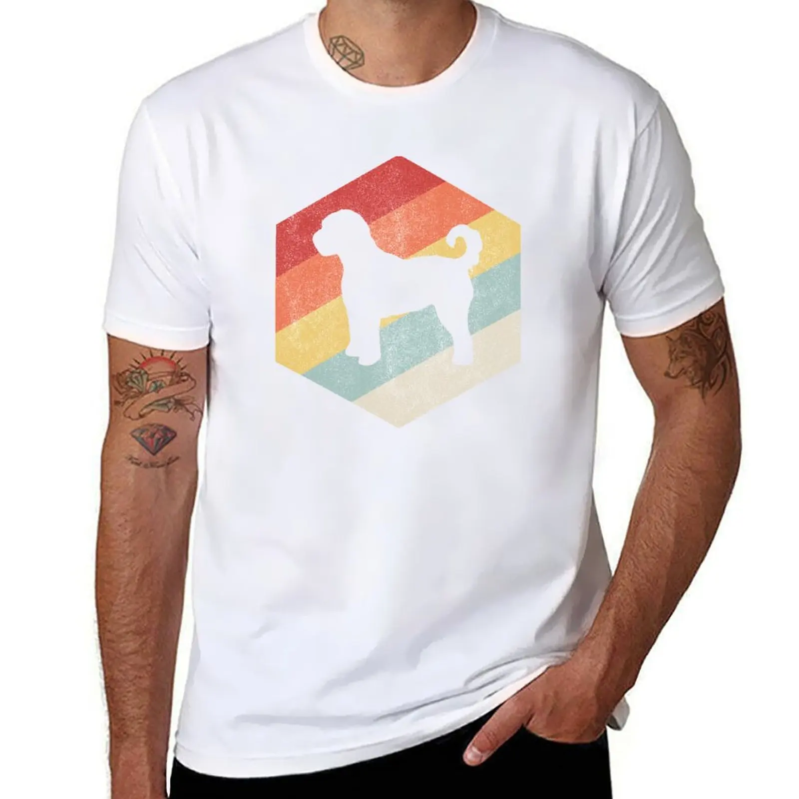 

labradoodle dog art retro vintage funny labradoodle gift T-Shirt t shirt man cotton cotton t shirts high quality T-Shirt