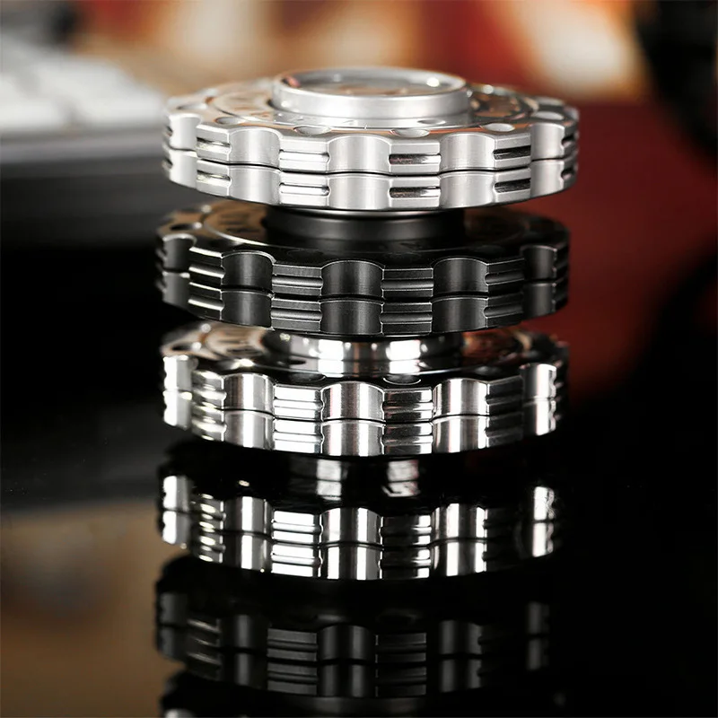 Edelstahl Punk Fidget Spinner EDC Hand Spinner Büro Entspannung Fidget Spielzeug ADHS Werkzeuge Spaß Geschenke