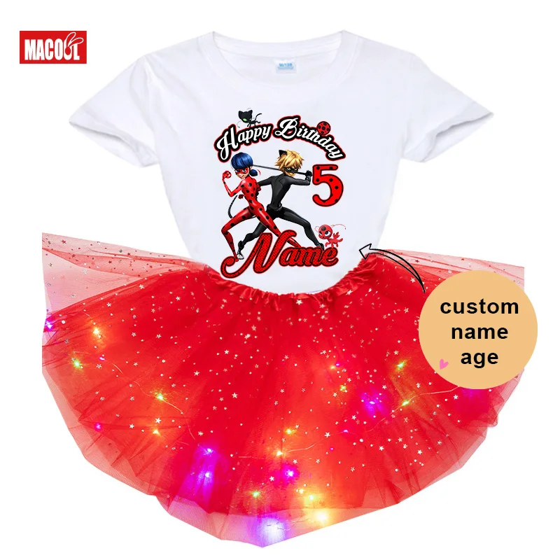 

Girl Birthday Outfit for Girls Cute Tutu shirt set Shirt Custom Name Skirt Princess Children Party Skirt girl clothes set 5 year