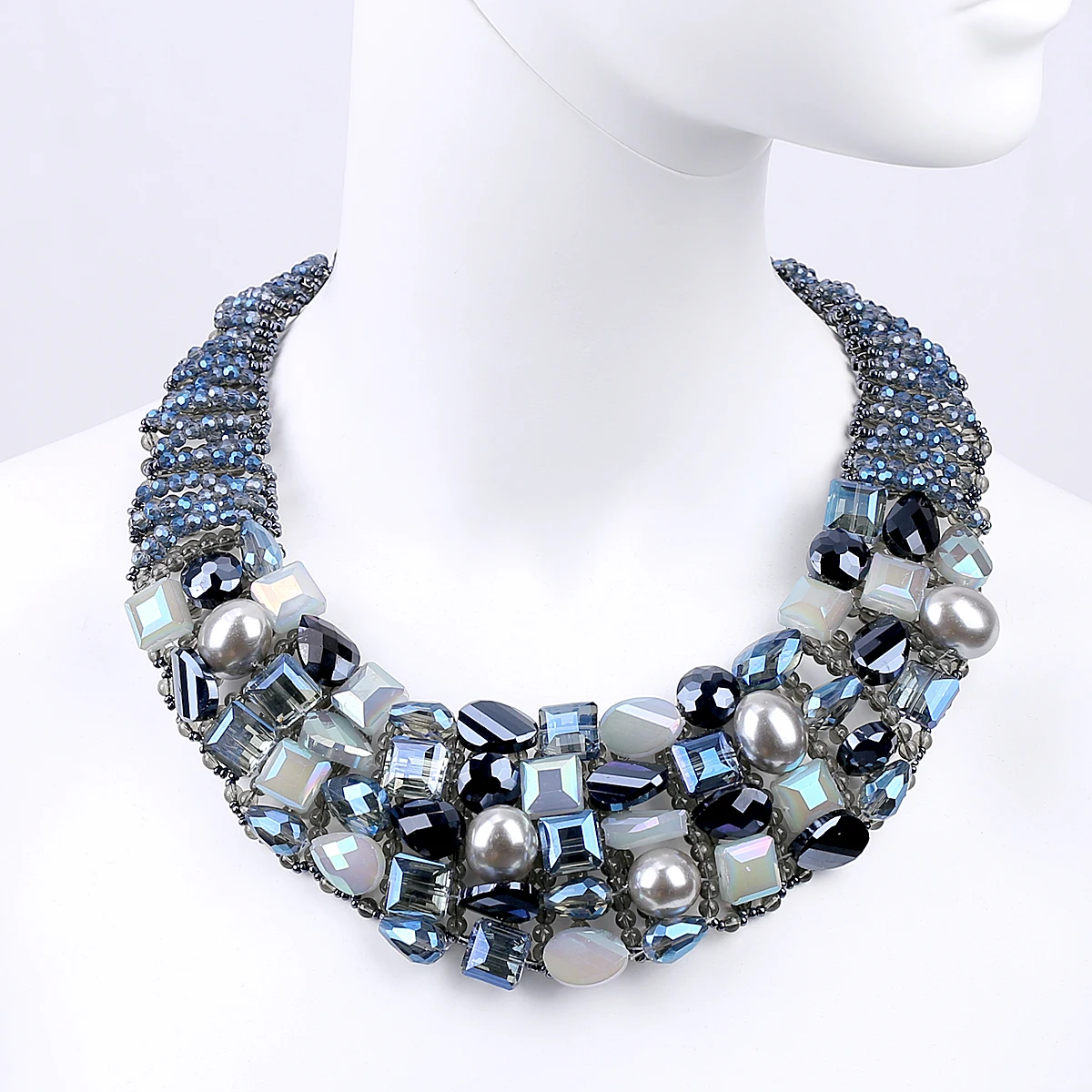 Fashion Statement Chokers Necklace Crystals Earrings Jewelry Sets for Women Party Wedding Necklace Lady's Accessories