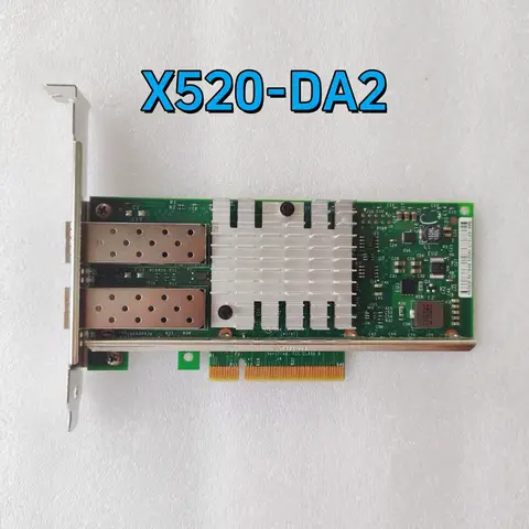 Original 10GB 2 Dual Port X520-DA2 XYT17 942V6 For 10G SFP+ PCI Express x8 82599ES Intel Chip Ethernet Network Card Module