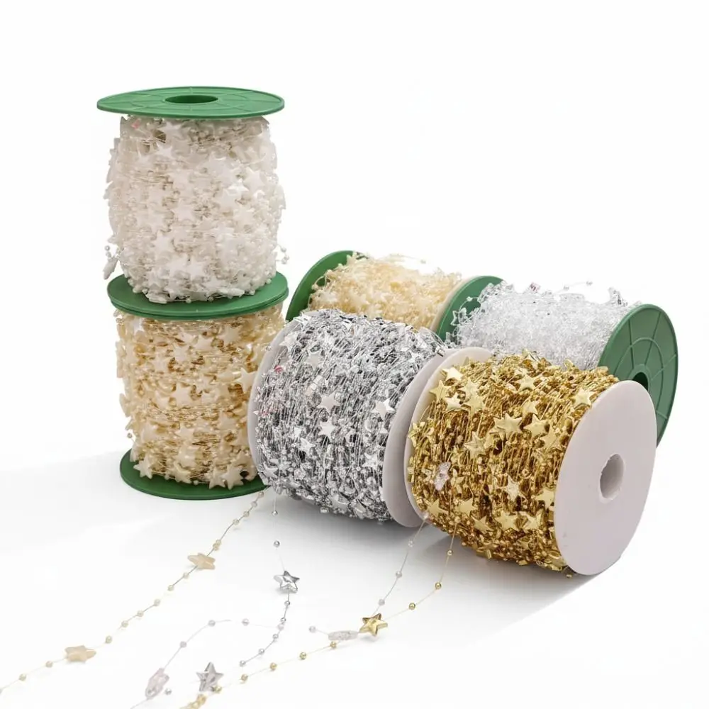 30 متر 13 مللي متر ستار الخرز سلسلة البلاستيك بلون الاكريليك الخرز سلسلة بسيطة متعددة الأغراض عيد الميلاد ستار سلسلة الديكور