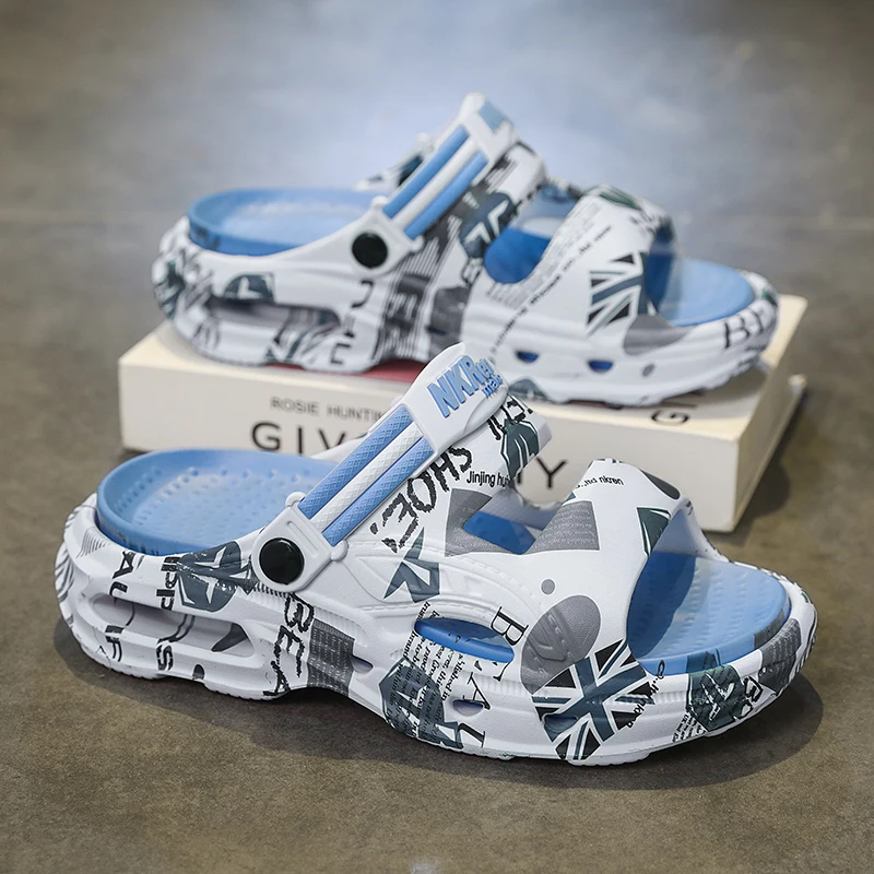 

Men's Summer Outdoor Slip-On Slippers Driving Comfortable Wearing Sensation Large Size Beach Sandals EVA Material Leisure Style