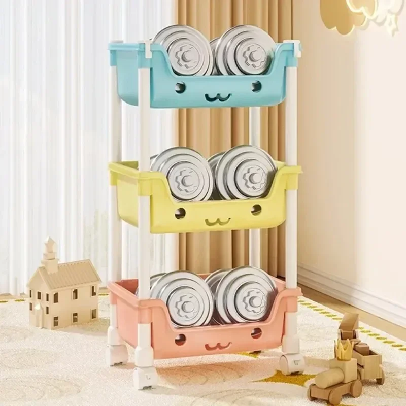 Carrello portaoggetti per giocattoli scaffale per Snack scaffale per bambini organizzatore di stoccaggio accessori per il bagno armadio