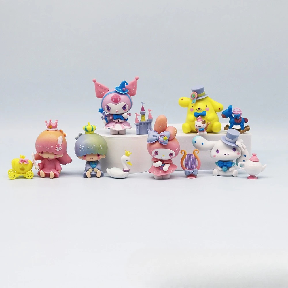 Sanrio My Melody Cinnamoroll Baby Kuromi Dream Series Kit de modelismo caja ciega Kawaii decoración de escritorio coche muñeca regalo de cumpleaños