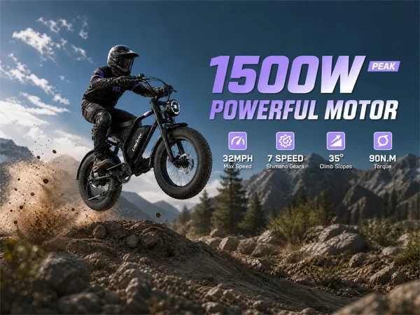 Likebike Electric Motorcycle 1500W Peak Motor 48V20Ah Removable Battery 20