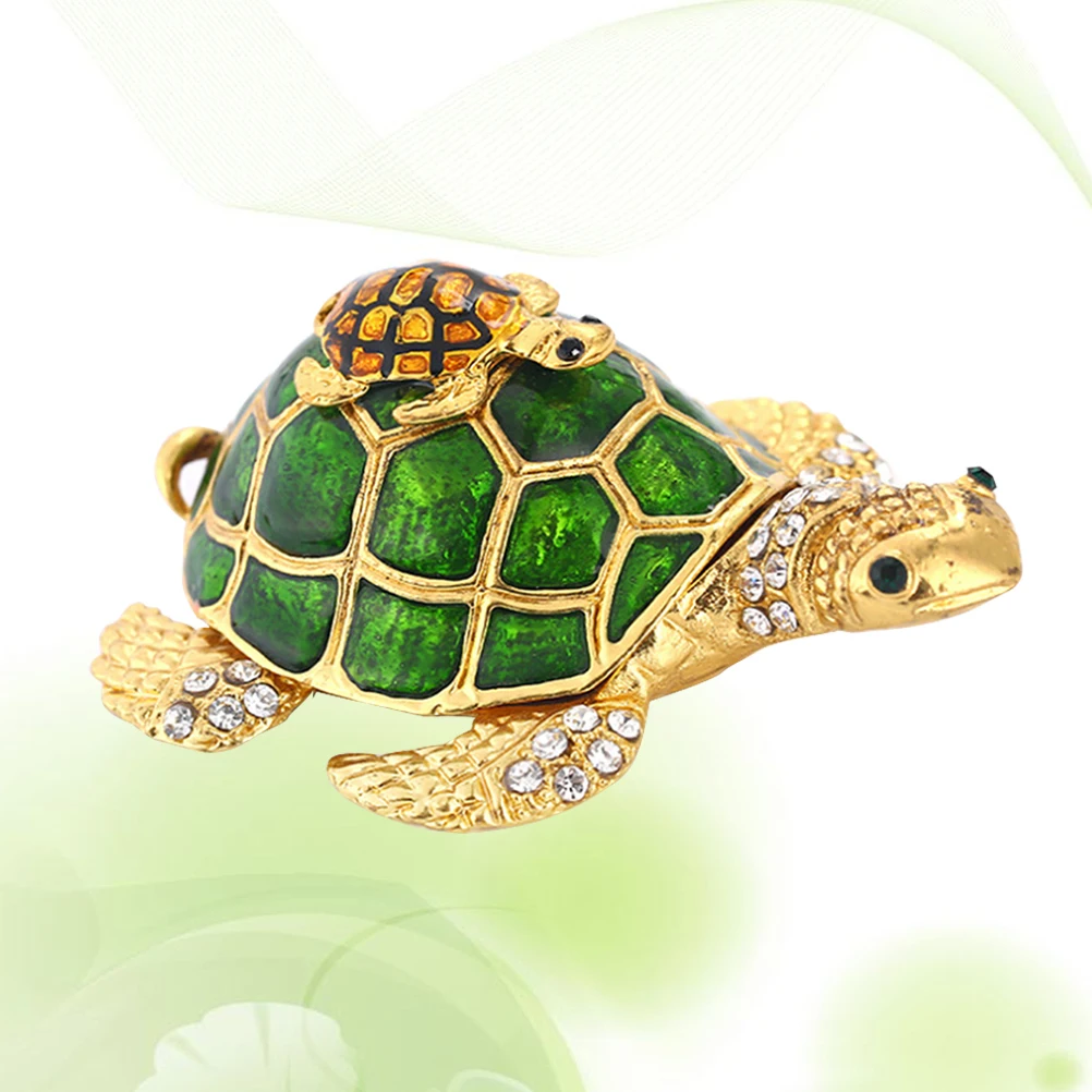 

Resin Metal Cartoon Turtle Decorative Home Office Decor Shaped Animal Ornament Green Lightweight Laughing Pattern