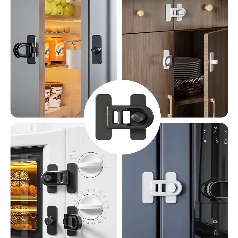 1 قطعة-4 قطعة سلامة الطفل قفل باب الثلاجة لا المسمار حريزعلى الأطفال قفل الثلاجة أقفال حماية سلامة الطفل لخزانة الميكروويف