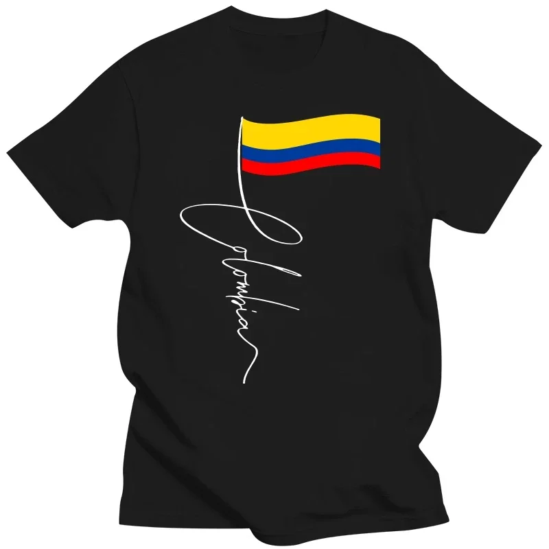 Graphic Cotton Streetwear Short Sleeve Birthday Gifts Summer Style T-shirt Colombia Signature Flag Pole Colombian Flag T Shirts