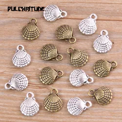 20PCS 10*13mm New Product Two Color Double Sided Shell Charms Pendant Jewelry Metal Alloy Jewelry Marking