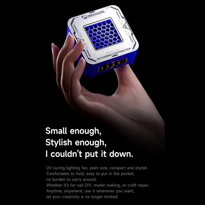 ميكانيكي FUL-4 4in1 مروحة إضاءة معالجة بالأشعة فوق البنفسجية - 3.2 وات 3 ثانية معالجة سريعة لاستخراج الدخان حامل قابل للتعديل لأداة إصلاح الهاتف المكتبي