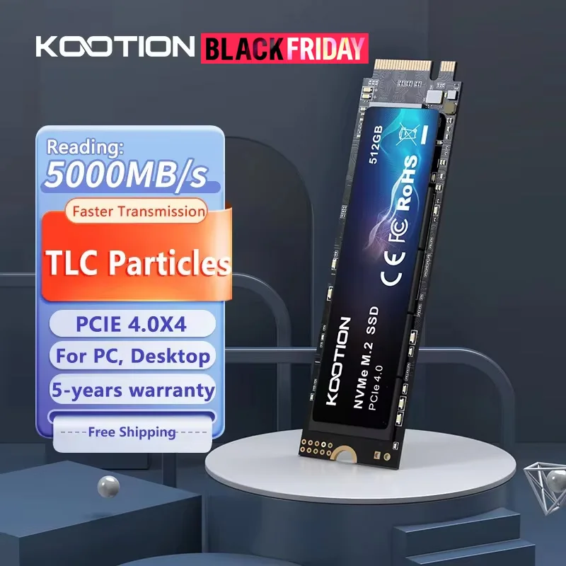 KOOTION M2 SSD NVME 256 ГБ 512 ГБ Gen4*4 Твердотельный накопитель PCIE 4.0X4 2280 Внутренний жесткий диск HDD M.2 SSD для ПК, ноутбука, настольного компьютера