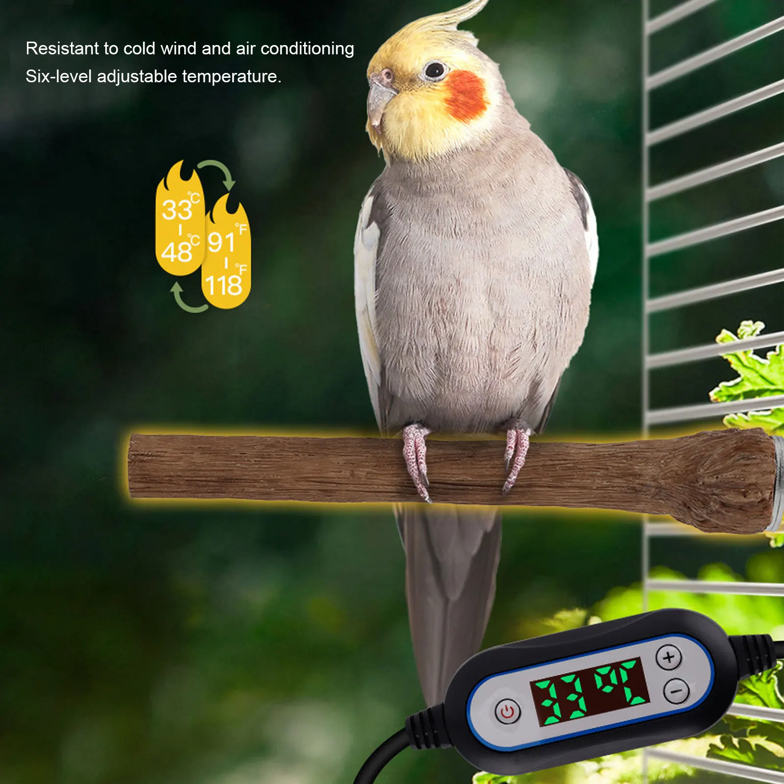 

Подогреваемая подставка для птиц 5 Вт, обогреватель для попугаев, корелл, африканских жако, подогреваемая стойка-огреватель для птиц