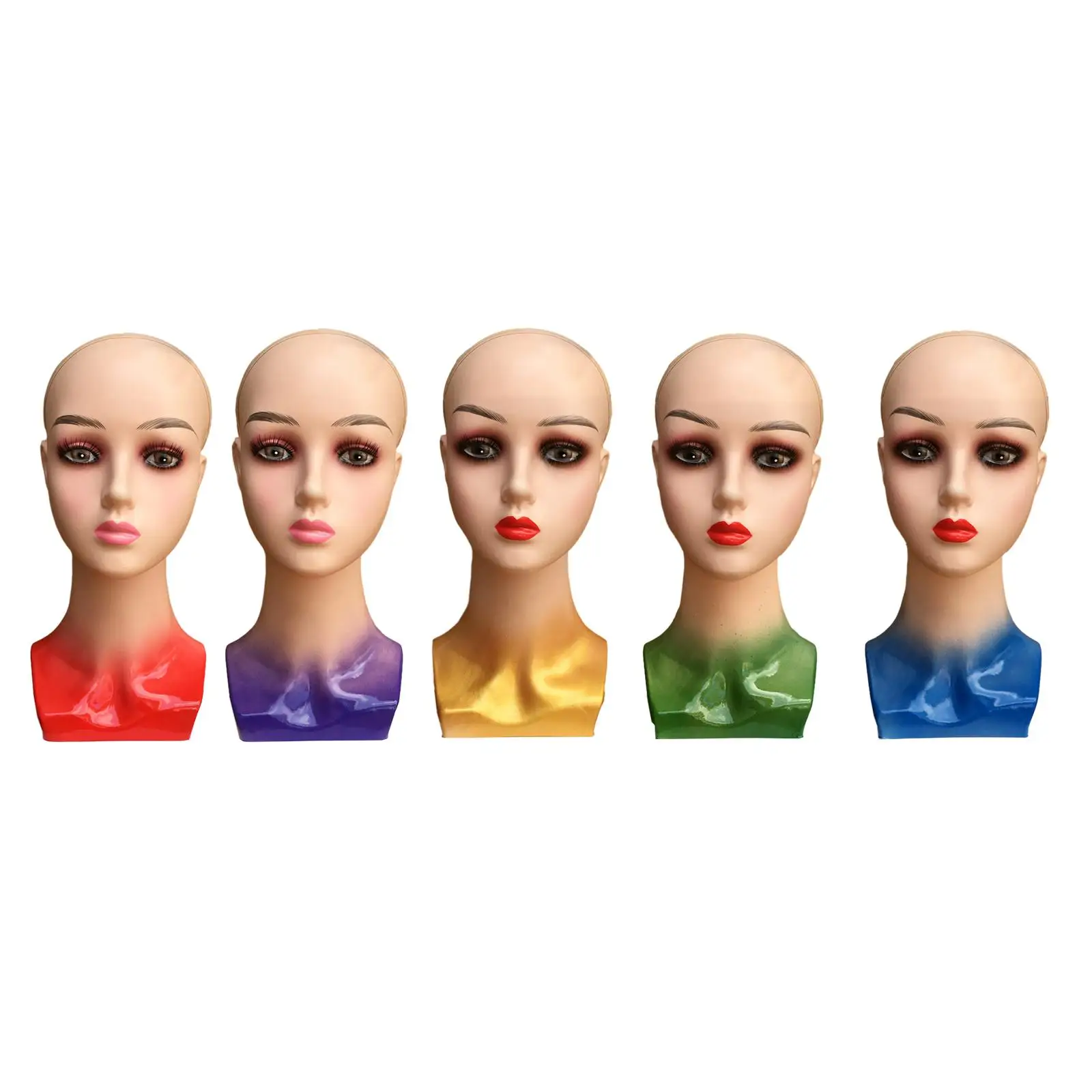 

Female Mannequin Head Manikin Professional with Makeup Wig Holder Wig Head Stands for Necklace Wigs Displaying Making Styling