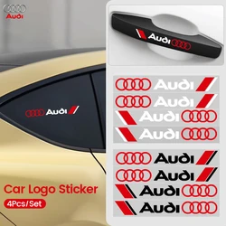 4PCS Car Door Handle Sticker Auto Badge Accessories for Audi QUATTRO Sline RS A4 B8 B6 B7 B9 A3 8P 8V 8L A6 C7 C6 C5 A5 Q2 Q3 Q5