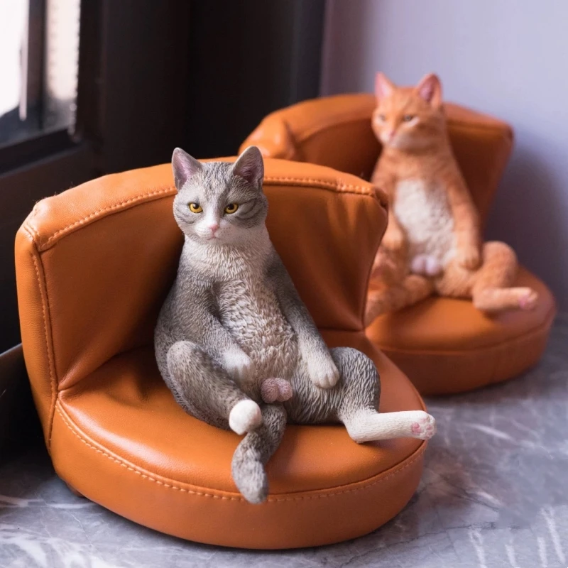 1/6 Scale Cute  Cat Lazy Sofa American JXK033 Animal Scene Ornaments Shorthair Pet Model for 12 inch Body Doll Accessories Toys