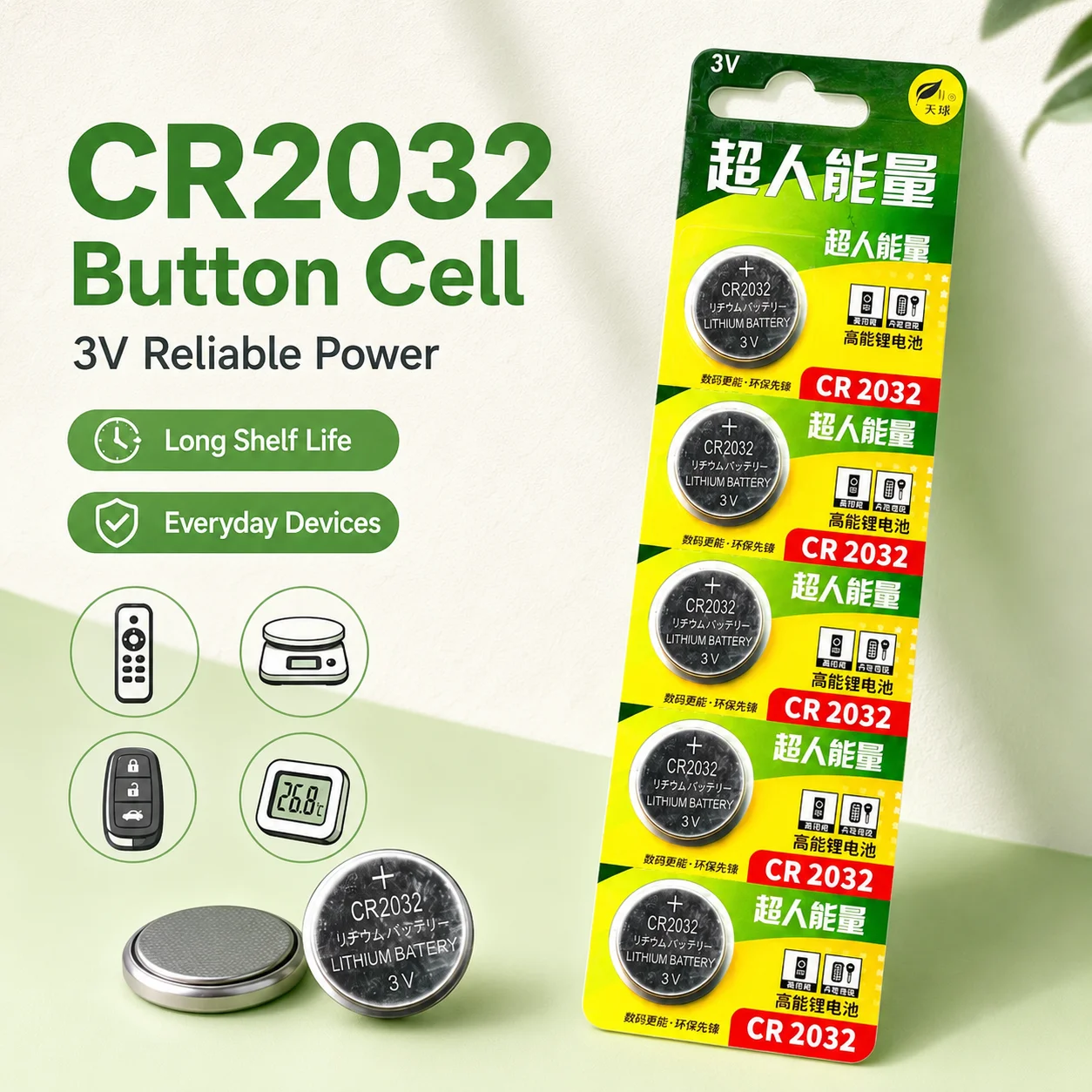 

CR2032 DL2032 5004LC 3V 210mAh Lithium Button Battery 2-10PCS for Car Remote Key Watch Calculator Scale Toy Clock