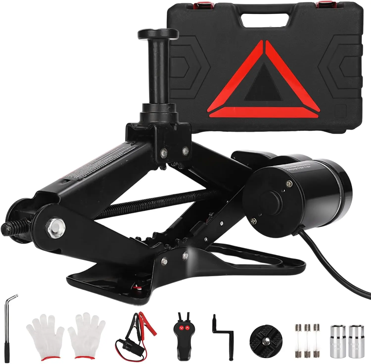 

Electric Scissor Car Jack Kit 3 Ton 12V Portable Auto Lift with 17.7 Inch Range for SUV Sedan Tire Change Emergency