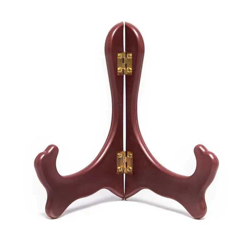 1pc Vintage Wooden Dish Display Rack Curved Design Handmade Foldable Easel Plate Tea Cake  Stand Kitchen Home Storage Rack view 6